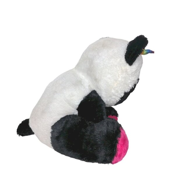 Dan Dee Pandacorn Black White Rainbow Glitter Horn Stuffed Animal 2019 25" - Picture 2 of 6